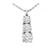 Graduated Three Stone Diamond Necklace 14281