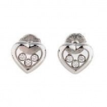 Heart Shape Floating Diamond Earrings 27052