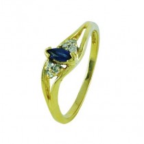 Marquise Blue Sapphire and Diamond Ring 21701