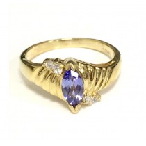 Marquise Shape Tanzanite and Diamond Ring 25196
