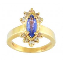 Marquise Tanzanite and Diamond Ring 15406