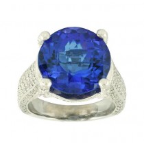 Multi-Faceted Tanzanite and Diamond Ring Top 15377