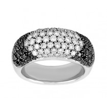 Pavé Black and White Diamond Ring 10498