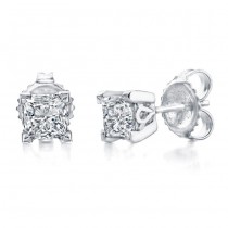Princess Cut Diamond Stud Earrings 1ct