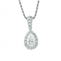 Pear Shape Diamond Halo Necklace 21723