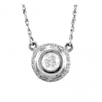 Round Diamond Halo Necklace 10075