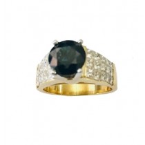 Round Sapphire and Diamond Ring 29409