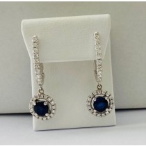 Sapphire and Diamond Halo Earrings 27025-27535