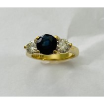 Three Stone Sapphire and Diamond Ring 29414