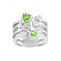 Wide Heart Shape Peridot Ring 23449