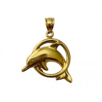 Yellow Gold Dolphin Pendant 29116