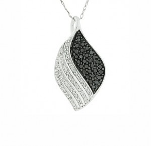 Black and White Diamond Swirl Pendant 27777