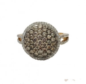 Chocolate and White Diamond Split Shank Ring 25658