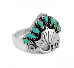 Crown Frame Turquoise Ring 24654