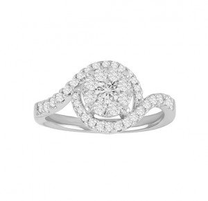 Diamond Cluster Engagement Ring 25135