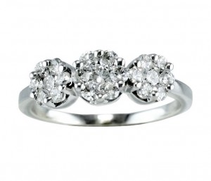 Diamond Cluster Engagement Ring Top 15627