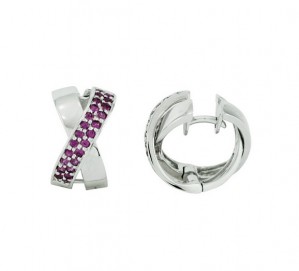 Féraud Pink Sapphire Crisscross Earrings SH316XSR