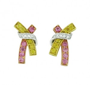 Féraud Sapphire and Diamond Crisscross Earrings FR03AE003