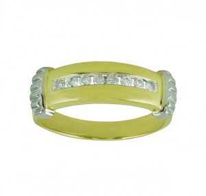 Mens Two Tone Diamond Wedding Ring 25072
