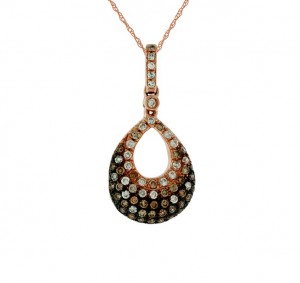 Pear Shape Chocolate and White Diamond Pendant 27763