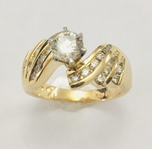 Swirl Design Diamond Engagement Ring 28877