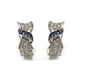 Tanzanite and Diamond Curvy Earrings 22052
