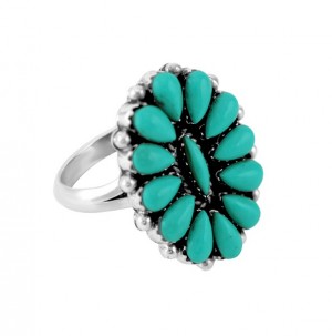 Turquoise Floral Ring 23658