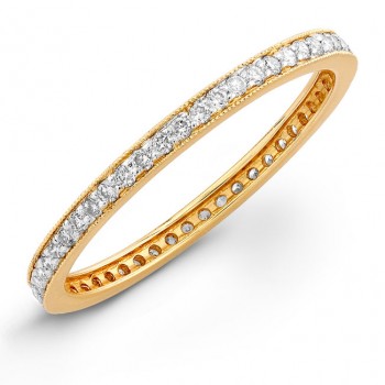 14k Yellow Gold Stackable Eternity Band