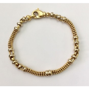 Bead and Anchor Link Gold Bracelet 18431