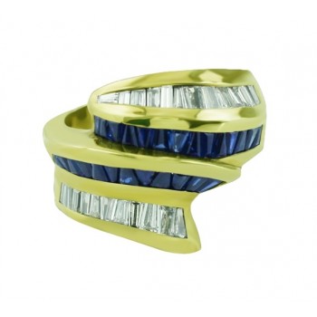Blue Sapphire and Diamond Ring Top 15475