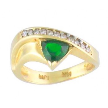 Chrome Diopside and Diamond Curve Ring 17950