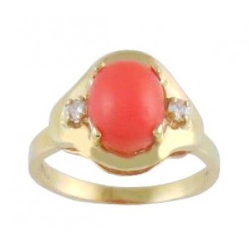Coral and Diamond Ring 18910