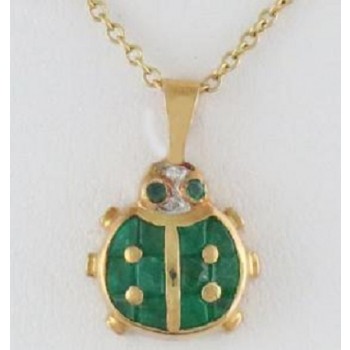 Emerald and Diamond Ladybug Pendant 19518