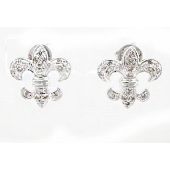 Fleur de Lis Diamond Earrings 22051