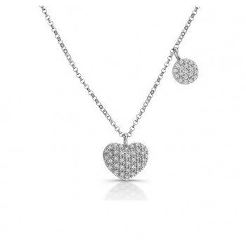 Heart and Disc Pavé Diamond Necklace 23908