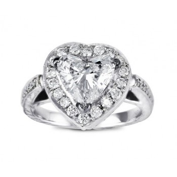 Heart Shape Diamond Halo Ring Top 10615-10616