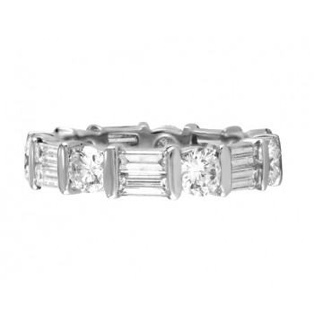 Martin Flyer Baguette and Round Diamond Eternity Band Top 5040PL