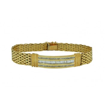 Mens Channel Set Baguette Diamond Bracelet 17116