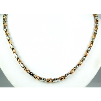 Mens Two Tone Fancy Link Chain Necklace 25107