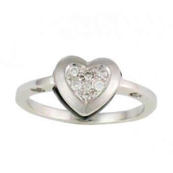 Onyx and Diamond Heart Shaped Ring 15565