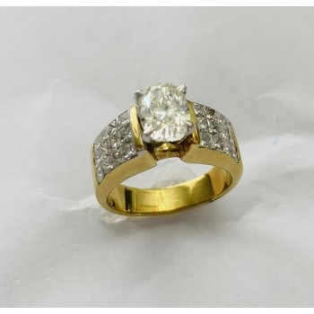 Oval and Princess Cut Diamond Engagement Ring 27131-27132
