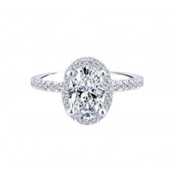 Oval Diamond Halo Engagement Ring 29239