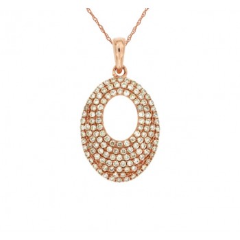 Oval Frame Diamond Pendant 27765