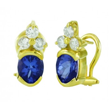 Oval Tanzanite and Diamond Earrings 15380