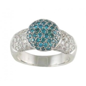 Pavé Blue Diamond Ring 10491