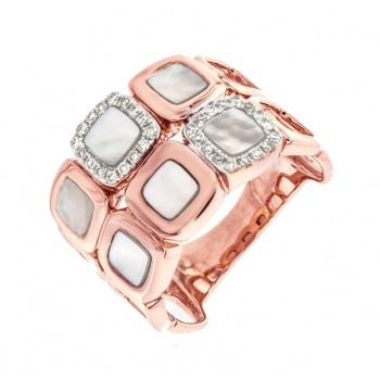 Pink Mother of Pearl and Diamond Ring 25832