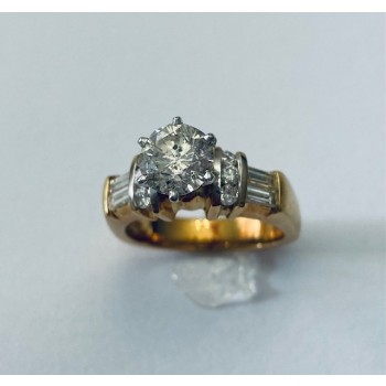 Round and Baguette Diamond Engagement Ring 21186-27139