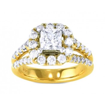 Split Shank Diamond Halo Engagement Ring Top 20589