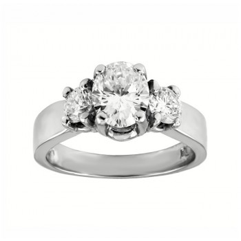 Three Stone Oval Diamond Ring 15680