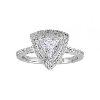 Trillion Shape Diamond Halo Ring Top 23429